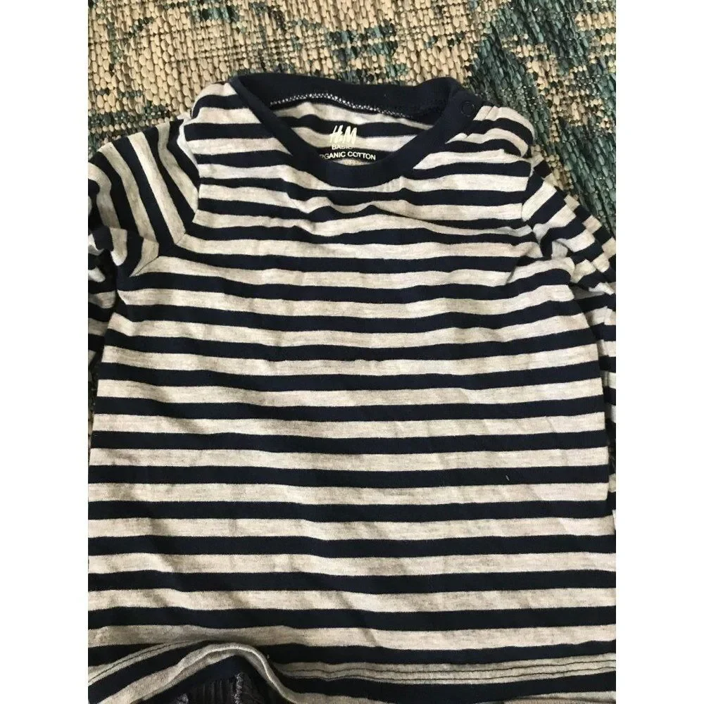 Lot Of 6-9 Month Baby Boy Shorts shirt blue striped